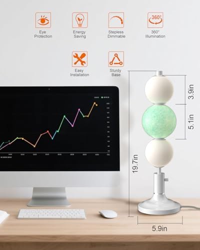 Lightdot Globe Table Lamp for Bedroom, Mid Century Modern Desk Lamp - Image 5