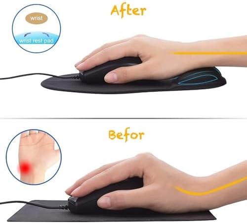 Office Mousepad with Gel Wrist Support - Ergonomic Gaming Desktop Mouse Pad Wrist Rest - Design Gamepad Mat Rubber Base for Laptop Computer -Silicone Non-Slip Special-Textured Surface (08Navy) - Image 5