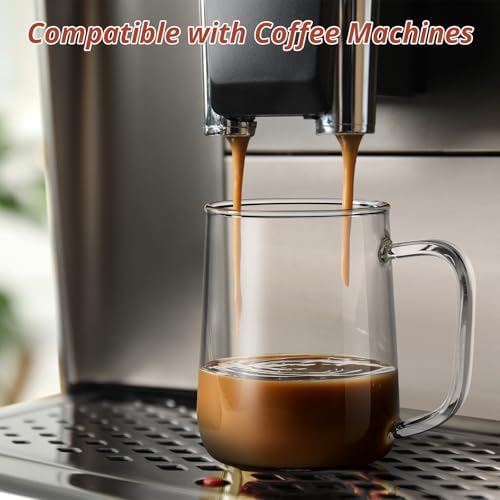 Large Glass Coffee Mugs, 20 oz Glass Coffee Cups with Acacia Wood Lids, Clear Borosilicate Glass Mugs with Handles for Cappuccino, Tea, Latte, Hot/Cold Beverages, Wine, Americano, Set of 2 - Image 3