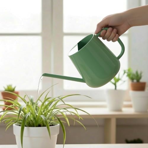 Watering Can for Indoor & Outdoor Plants, 35 oz/1000ml Watering Can with Metal Handle, Stainless Steel Garden Long Spout Watering Pot for Indoor House Plants Bonsai Flower Decorative - Image 2