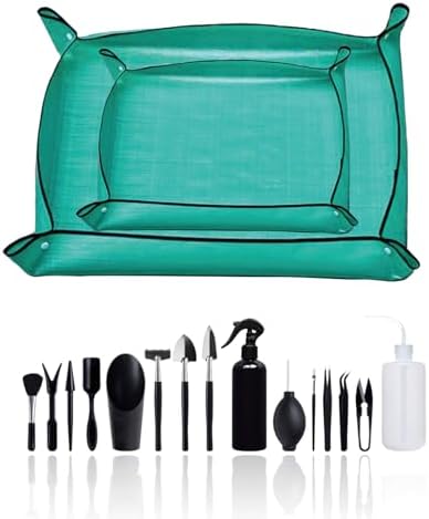 17-Piece Succulent Plant Care Tool Set, 26" and 39.4" Plant Transplanting Mats, Indoor Transplanting Supplies, Including Pot Transplantingg Mat, Mini Gardening Tool Set for Plant Care by Unknown