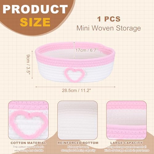 uxcell Rectangular Rope Basket 11.2x6.7x3.5inch Small Woven Baskets - Image 2
