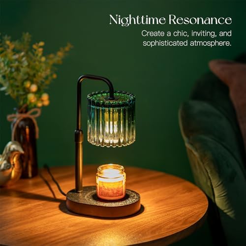 Candeldo Candle Warmer Lamp with Timer: Emerald Green Wax Melt Warmer - Image 2
