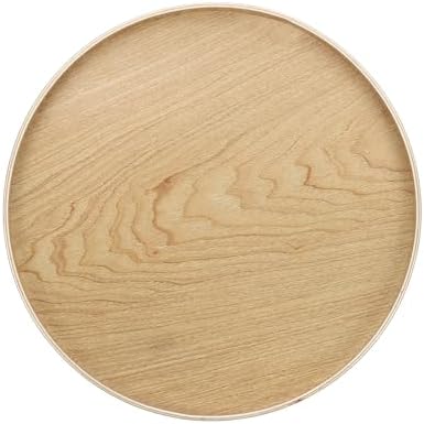 Wooden Serving Tray Round Wood Serving Tray Decorative Platter, 11.8 Inch Fit for Home Decor Kitchen Coffee Table Candle Holder, (Light Brown) by YELARXI