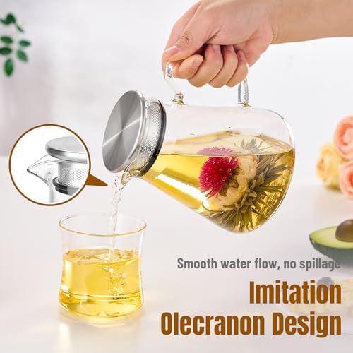 Baalaka Glass Teapot with Infuser, Stovetop Glass Tea Kettle, 33oz/1000ml - Image 3