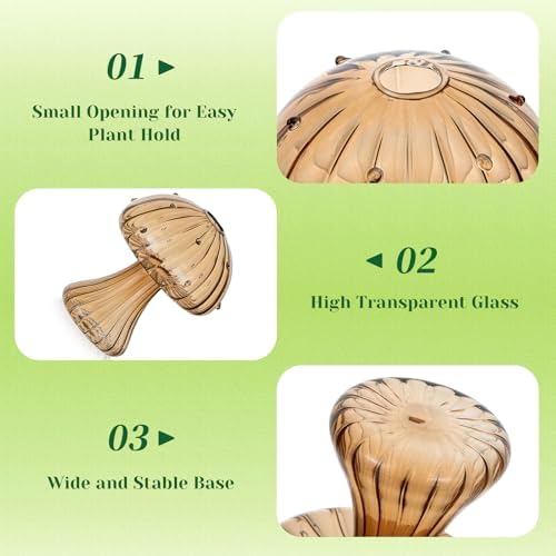 Hewory Plant Propagation Stations: 5PCS Colored Mushroom Vase for Flower - Image 6