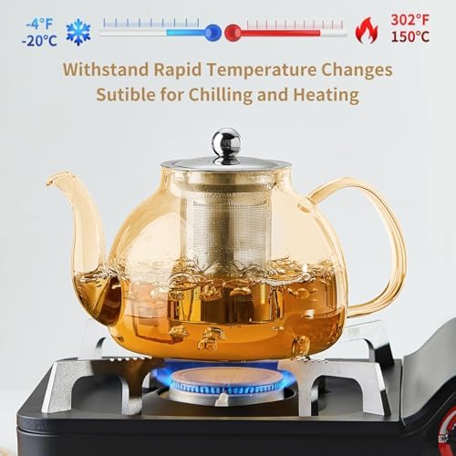 DOPUDO Glass Teapot with Infuser, 40 oz Borosilicate Tea Kettle - Image 6