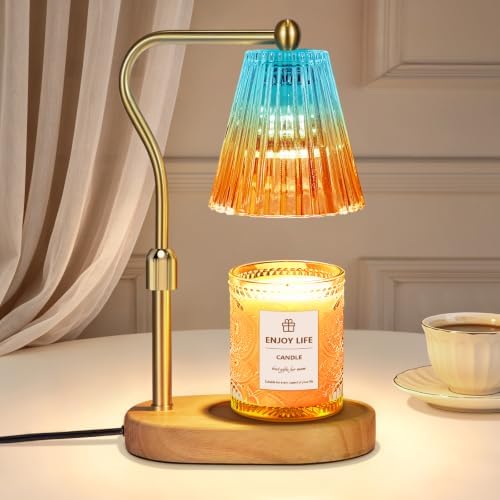 seenlast Blue Red Candle Warmer Lamp with Timer Dimmer Adjustable Height,Mothers Day Gifts,Electric Wax Warmer Vintage Home Decor for Scented Jar Candles,Birthday Gifts for Women by seenlast