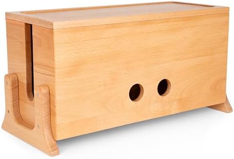 COREMINDED Extra Large Cable Management Box, Wood Cord Hider Box & Organizer for Power Strip, TV Wires & Desk Cable Storage by COREMINDED