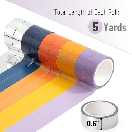 Mr. Pen- Washi Tape Set, 10 Rolls, 5 Yards/Roll, Washi Tape for Scrapbook - Image 4