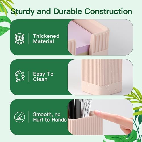 Aesthetic Desk Organizer Set,3-Piece Sturdy Plastic Office Accessories - Image 5