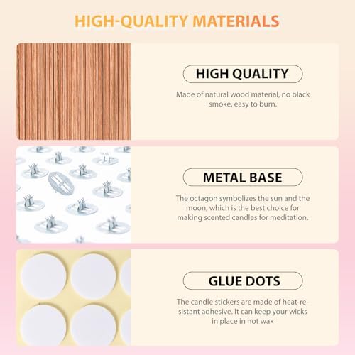 Cherry Wood Candle Wicks Set - Long Lasting Flame, 120 PCS - Image 4