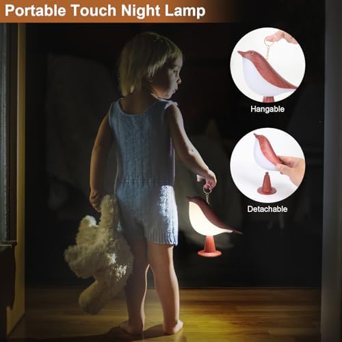 VoMii Bird Desk Lamp, Small Table Lamp Cordless Touch Dimmable Night Light with 3 Color Temperature, Rechargeable Decorative Lamps for Bedroom Bedside Nightstand, Desk Decor, Bird Gifts - Image 5