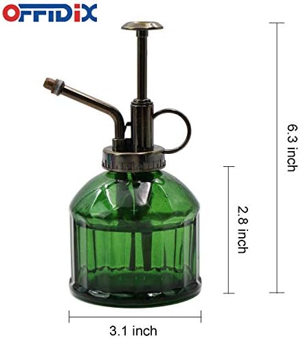 OFFIDIX Glass Plant Mister Vintage Style Spray Bottle Mist 6.7oz Dark Green - Image 2
