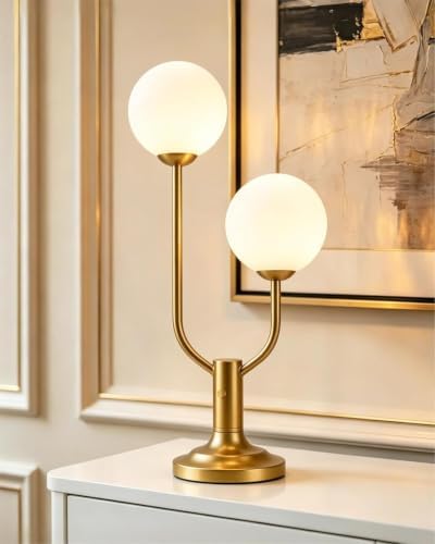Lightdot Globe Gold Table Lamp for Bedroom Dimmable Gift G9 Bulbs Included by LightdotLighting