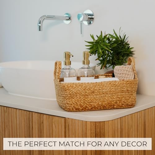 Beautiful Storage Basket Set of 4 - Natural Jute Rope Baskets for Shelves - Image 4