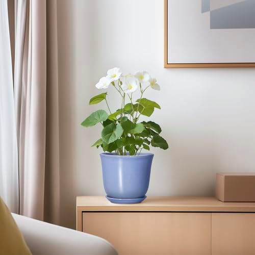 Ceramic Plant Pots, 5.6 Inch Plant Pot for Indoor, Purple-Blue - Image 6