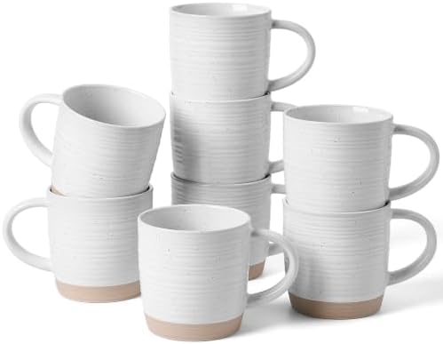 famiware Coffee Mugs Set of 8, 13 oz Mug Set, Ceramic Cup Set with Handle by Famiware