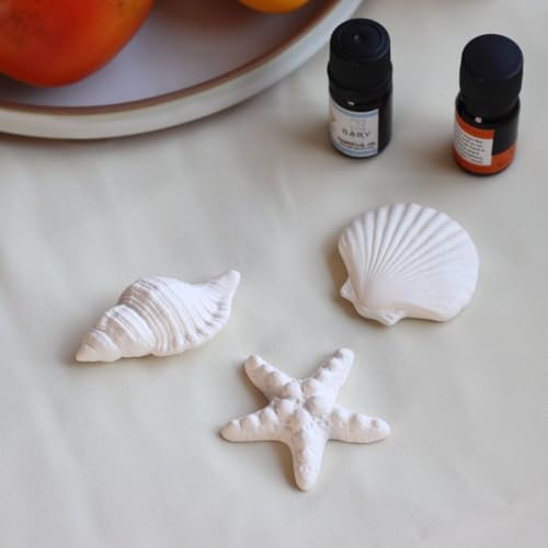 Passive Stone Diffuser 3pcs Set [ Made in Japan ] Non Electric Diffuser for Essential Oil and Aromatherapy (Ceramic/Clay) (1, Marine Life) - Image 2