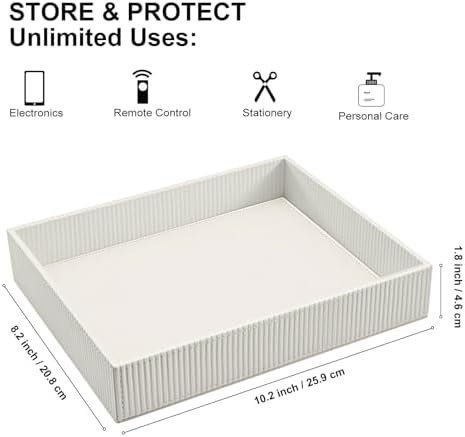 SITHON Valet Tray Desk Organizer PU Leather Catchall - Image 2