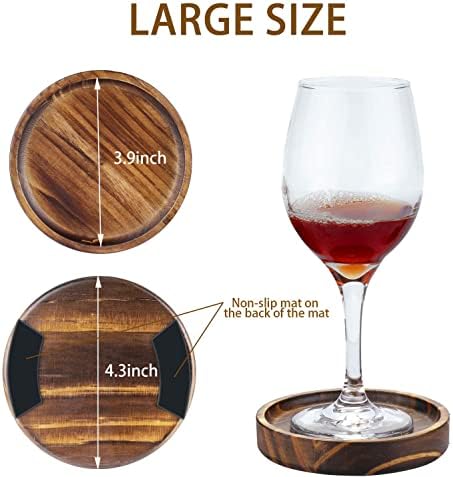 Set of 4 Wooden Coasters for Drink Absorbent-Acacia Wood Drink Coasters Set - Image 2