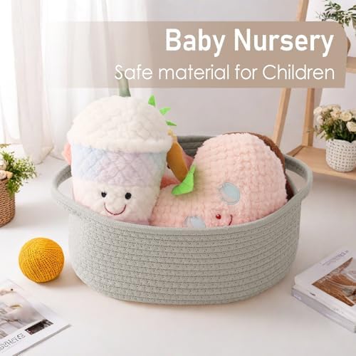 JMvicyroam Small Woven Basket, Empty Gift Basket, Grey/1 Pack - Image 5