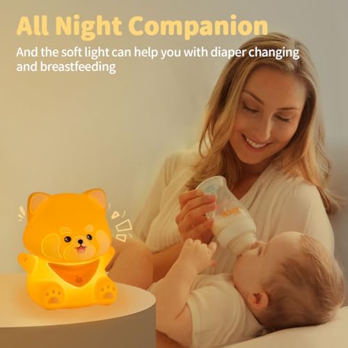 Rytinazzz Silicone Night Light for Kids, 50H Long Battery Red Panda Lamp, Cozy Gift Light for Kids, Soft Dimmable Bedside Light, Rechargeable Tap Control - Image 6