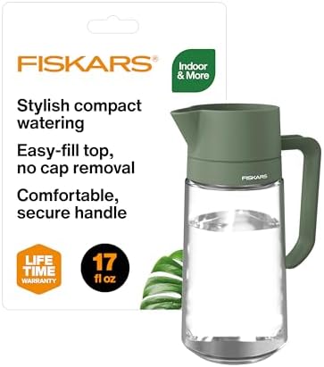 Fiskars 17oz Glass Watering Can for Indoor Plants, Easy Fill Top, Clear by Unknown