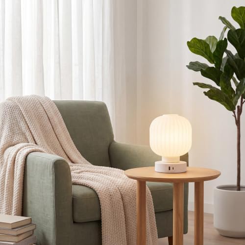 Elenhome Touch Bedside Table Lamp - Small Table Lamps,3 Way Dimmable with USB C+A Charging Ports - Bedroom Nightstand & Living Room Essential, 6W Bulb Included - Image 6