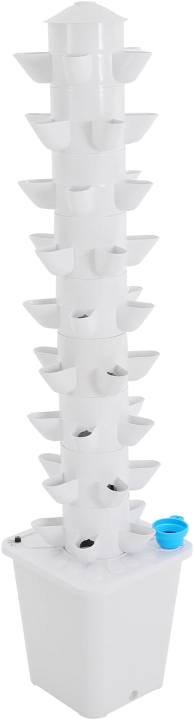 Hydroponic Growing System, 45 Pods Vertical 9 Tiers Hydroponic Tower, Home Hydronic Garden with Water Pump, Water Circulation Plants Germination Kit for Indoor Herbs Fruits & Vegetables