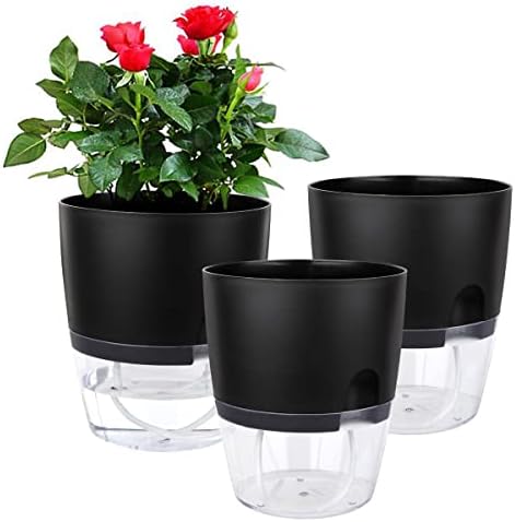 Vanavazon 6 Inch Self Watering Pots for Indoor Plants African Violet Pots by Vanavazon