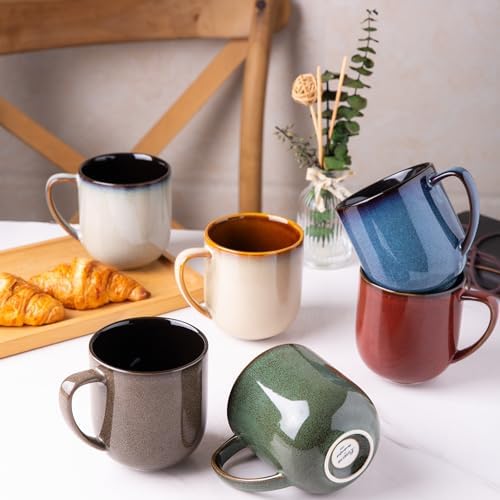LERATIO Ceramic Coffee Mugs Set of 6,12oz Handmade Coffee Mugs Set - Image 6