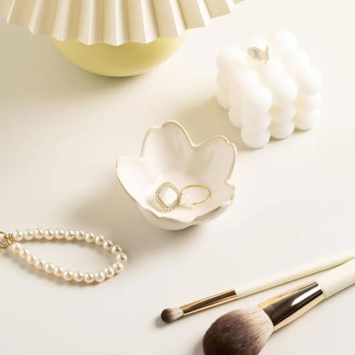 Elegant Floral Ceramic Jewelry Tray for Home Decoration and Accessory Organization Stylish Small Trinket Green - Image 4