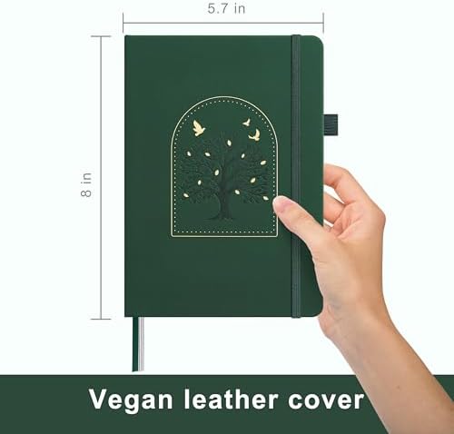 &And Per Se Lined Hardcover Notebook – A5 5.7"x8" College Ruled, 160 Pages, 100gsm Thick Paper – Aesthetic Journal for Women, Gift-Ready Planner, Everyday Writing Notebook (Dark Green) - Image 3