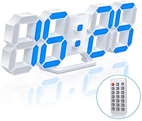 3D LED Digital Wall Clock, 9.7" RGB Neon Alarm Clock, 7 Colors by HOME