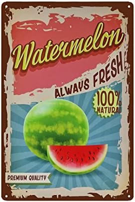 Vintage Watermelon Tin Sign - Fruit Metal sign - Retro Decorative Sign Wall Decor Home Decor by TREEPERI