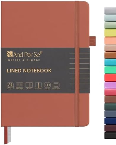 &And Per Se Lined Journal Notebook, 160 Pages, A5 5.7 x 8 inches College Ruled Thick Paper Notebook Journals for Writing, Hardcover Notebooks for Women Men Office School (1 Pack, Terracotta) by AndPerSe