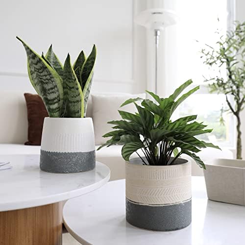 LA JOLIE MUSE Ceramic Plant Pots, Flower Pots for Indoor Plants, Set of 2 - Image 3
