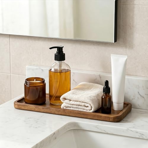 Small Wooden Tray | Acacia Wood Serving Tray Platter Mini Vanity Tray Decor - Image 7