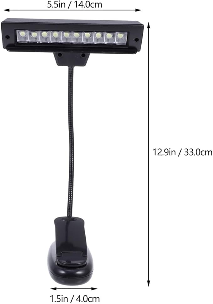 USB Rechargeable LED Music Stand Lamp with Flexible Adjustable Arm Touch Control Dimmable Desk Light for Reading and Keyboard Energy-Saving Table Lamp for Bedroom and Studio