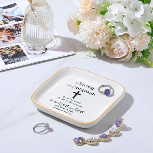 Christian Gifts for Women Bible Verse Ring Dish Religious Gift Trinket Tray - Image 3