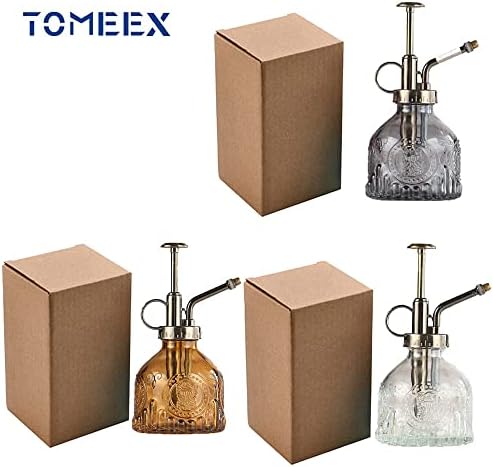 Plant Mister in Glass 200ML, Small Spray Bottle with Plastic Top Pump, Fine Mist Decorative Sprayer Tiny Watering Can Gift for Indoor Outdoor Succulent House Plant (Brown) - Image 6