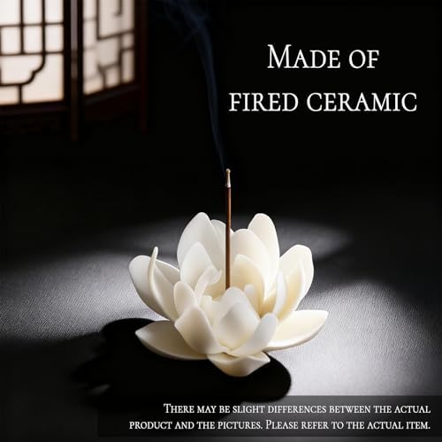 Incense Holder for Sticks,Incense Stick Holder,White Lotus Incense Burner - Image 3