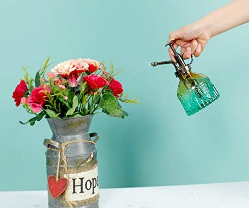 Hniuyun Glass Plant Mister Spray Bottle, 6.4 All Vintage Spritzer, Bronze Plastic Top Pump, Plant Mister Watering Garden Tool (Yellow Green Gradient) - Image 4