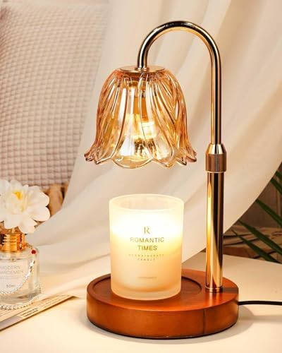 Funistree Candle Warmer Lamp, Gold Candle Lamp Warmer with Timer & Dimmer with 2 Bulbs, Christmas Birthday Gifts for Women Mom Her, House Warming Gift New Home Bedroom Decor, Height Adjustable by Funistree