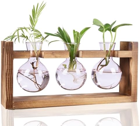 Kingbuy Glass Plant Terrarium Propagation Station, 3 Bulb, Pink by Kingbuy