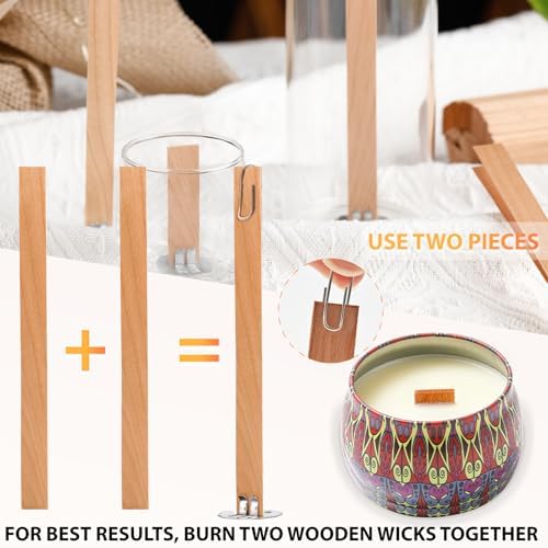 Cherry Wood Candle Wicks Set - Long Lasting Flame, 120 PCS - Image 3
