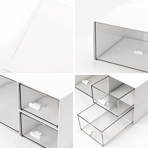 Desk Drawer Organizer, Stackable Storage Drawers, Plastic White Desk Organizers Great for Makeup Storage Bathroom Organization Accessories Etc - Large 1 Drawers (White) - Image 6