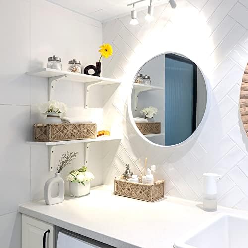 Mkono 2Pc Macrame Storage Basket, Boho Decor Toilet Paper Organizer, Brown - Image 2