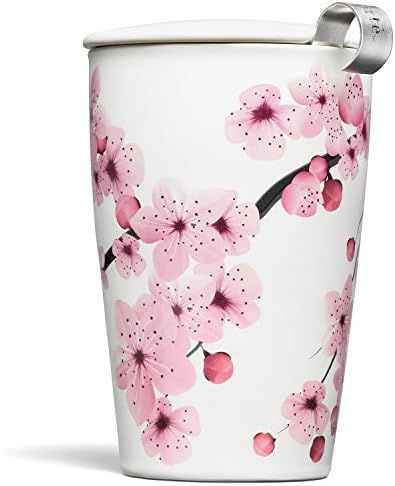 Tea Forte Double-Walled Ceramic Kati Cup, Hanami, 12 oz by TeaForte
